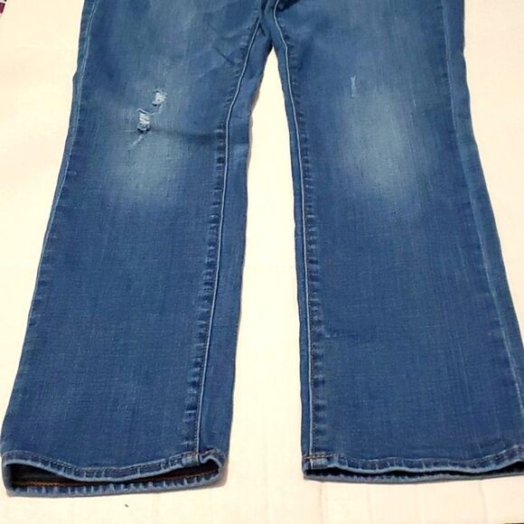 J. Crew Factory Medium Wash Distressed Mid Rise Straight Leg Jeans 27 - Picture 7 of 15